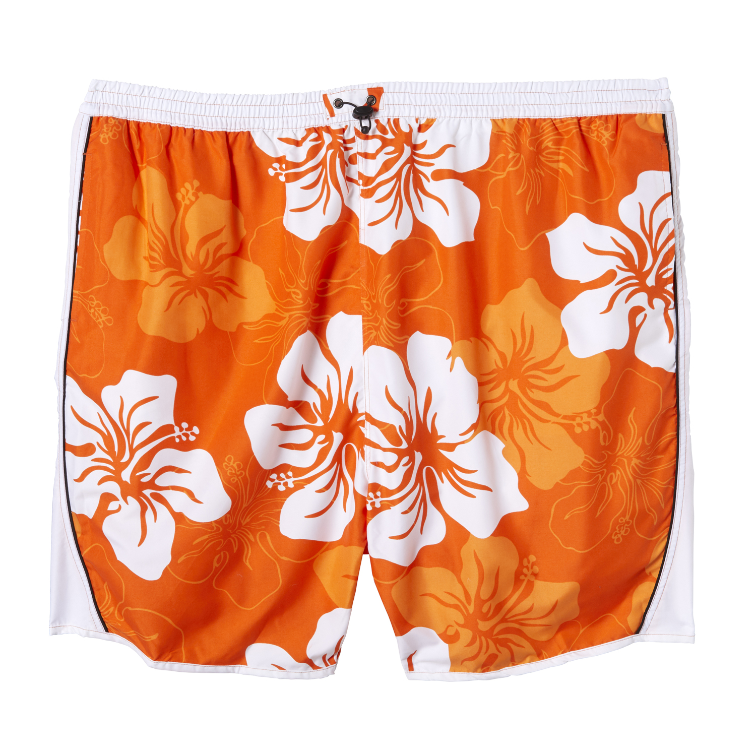 Short de bain by eleMar pour homme orange-blanc à motifs de fleurs jusqu'à 10XL 