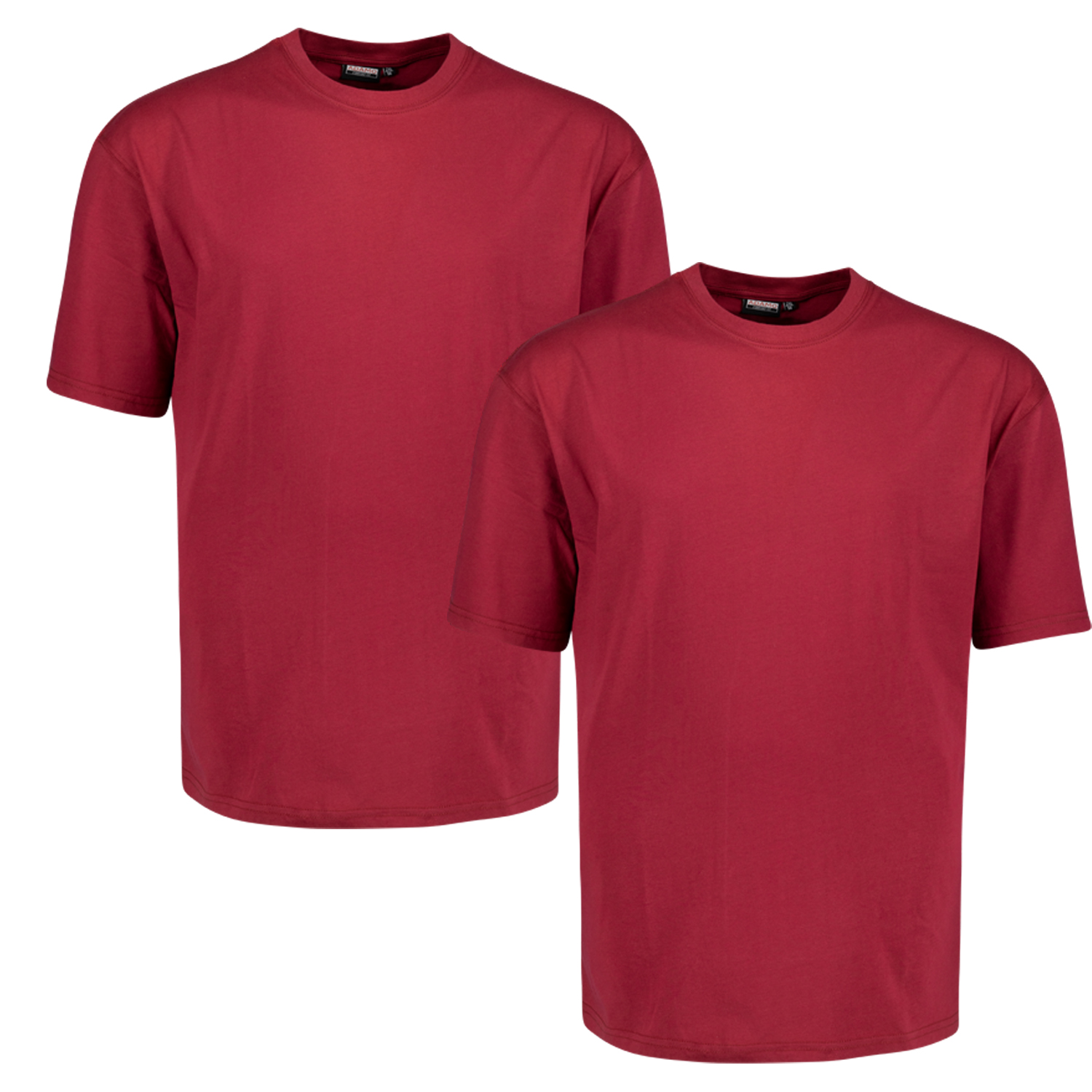 T-shirt bordeaux MARLON by ADAMO CONFORT FIT jusqu'à la taille 12XL - pack de deux