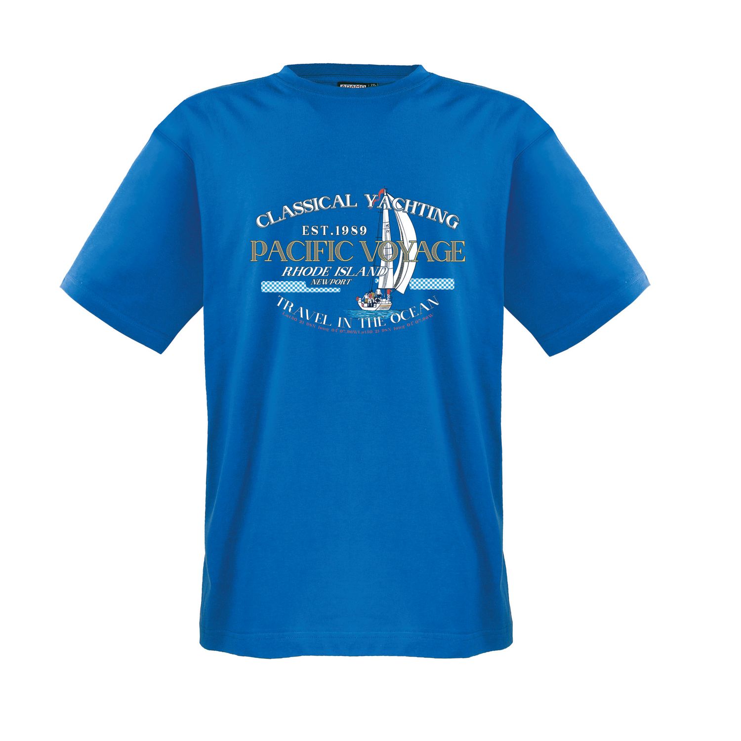 Printed men's t-shirt royal Pacific from ADAMO 2XL-12XL/4XLT