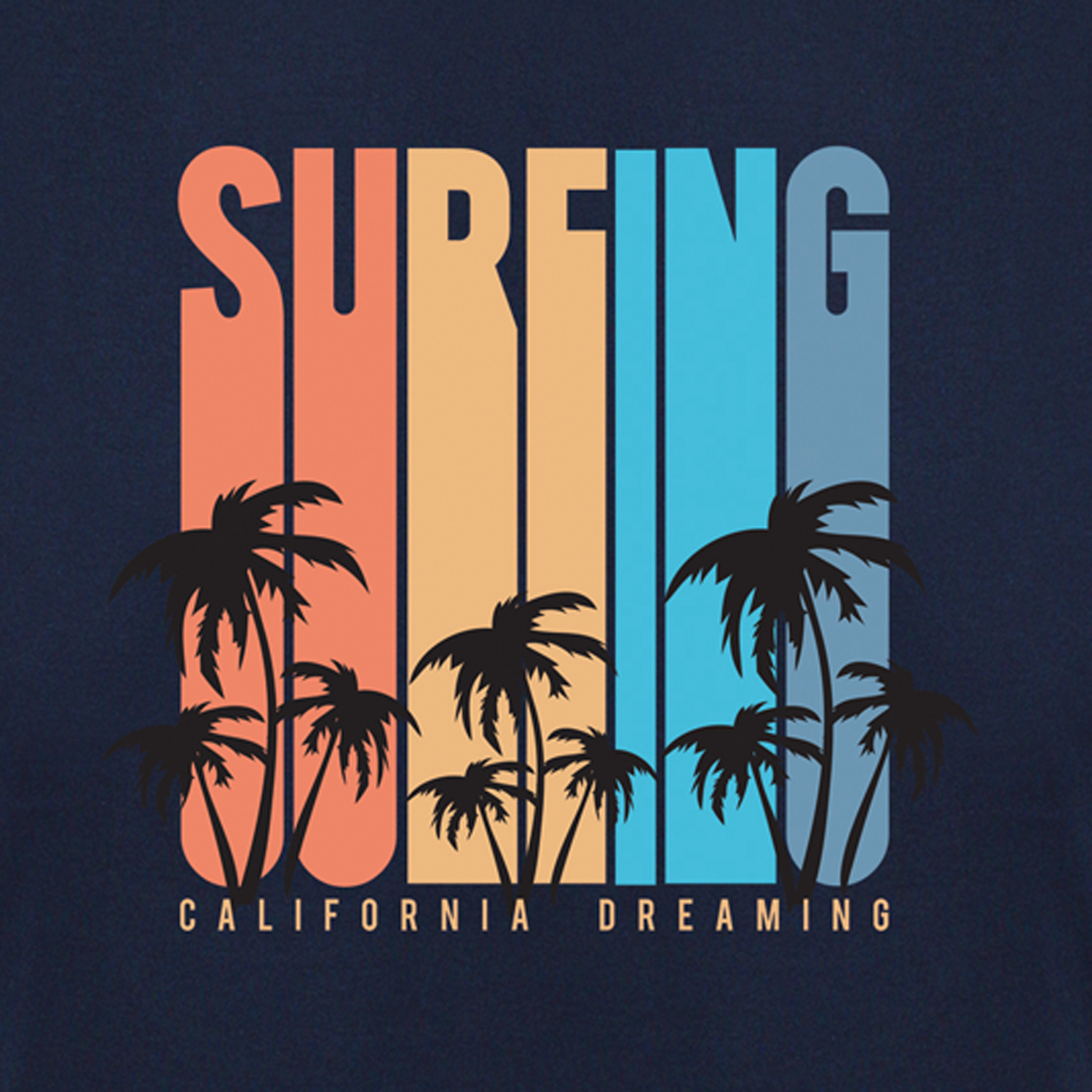 T-shirt bleu marine avec empreinte by ADAMO en grandes tailles jusqu'au 12XL - Série "SURFING"