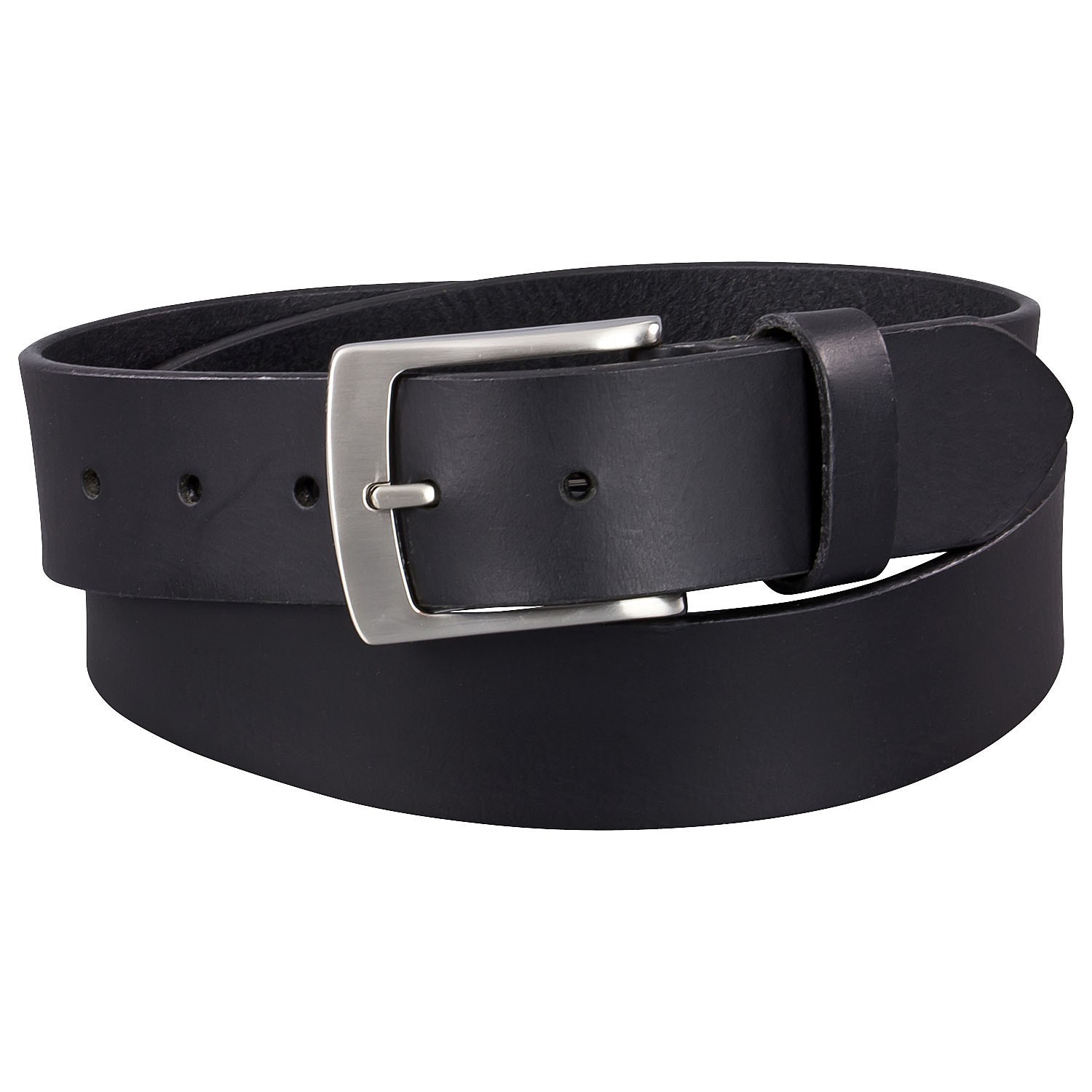 Black basic jeans belt up to over length 170 cm (66.9 inches) by Lindenmann