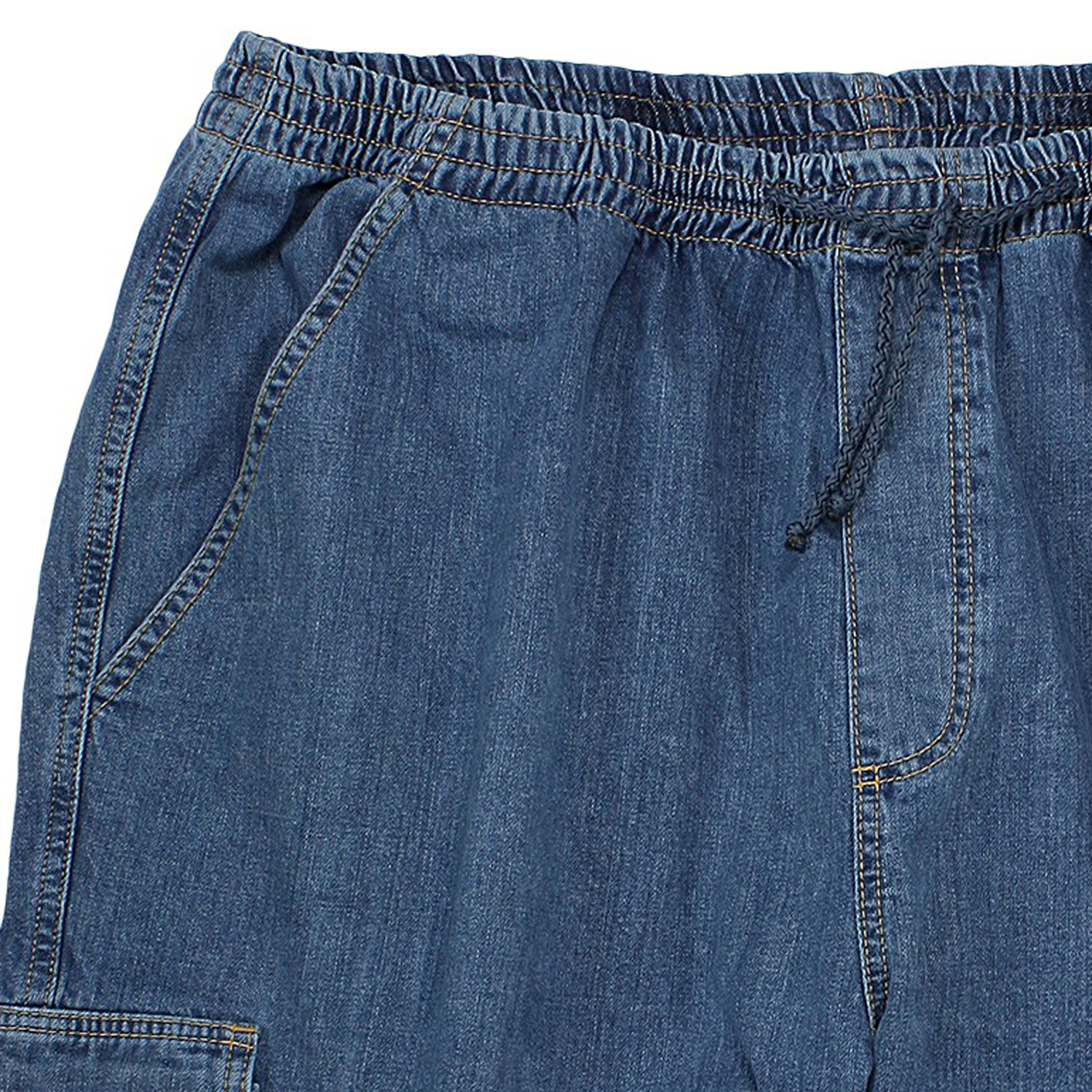 Hellblaue Cargo-Jeans-Bermuda von Abraxas in großen Größen bis 10XL