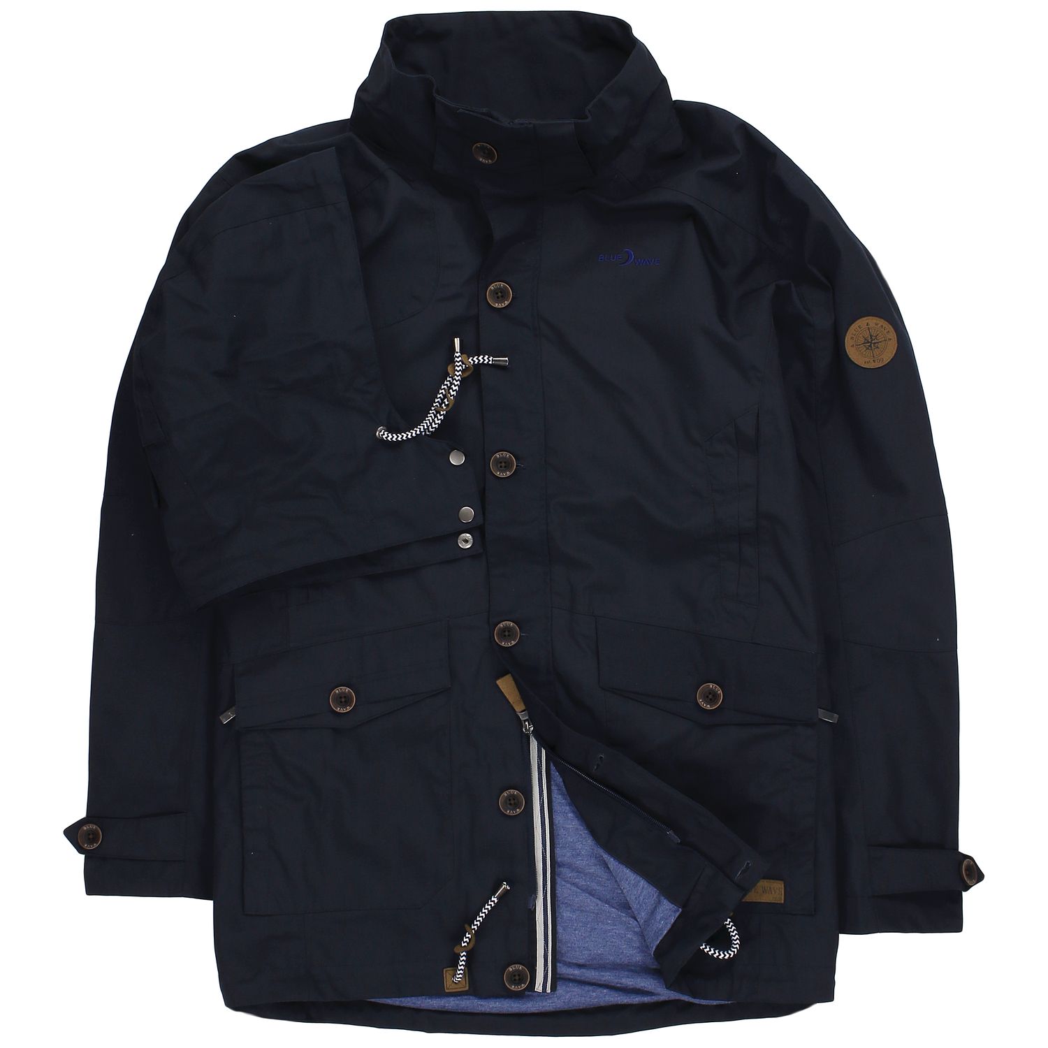 Functional parka for men in navy by Blue Wave series "Daniel" up to oversize 7XL