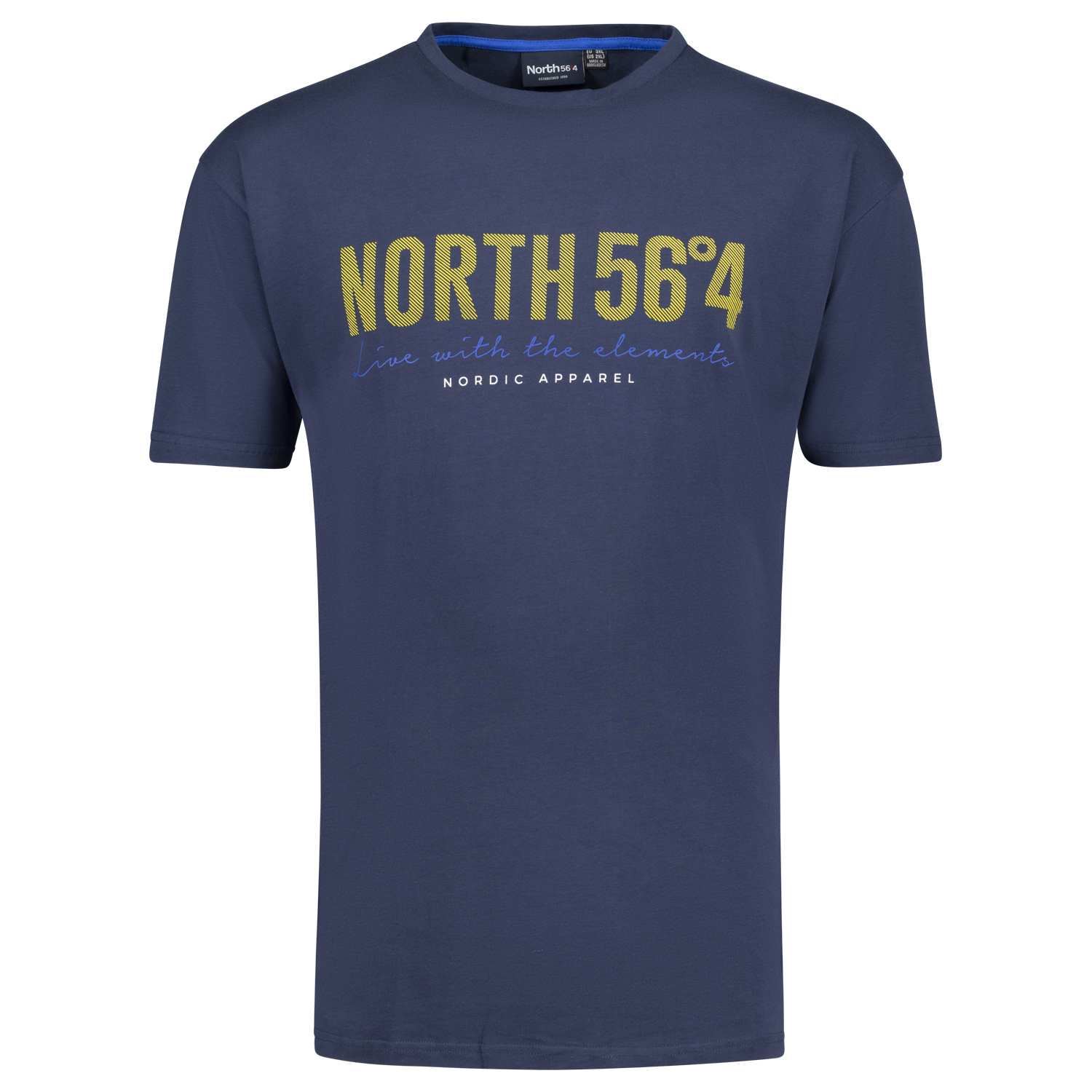 T-shirt bleu foncé pour homme de North 56°4 // grandes tailles jusqu'au 8XL