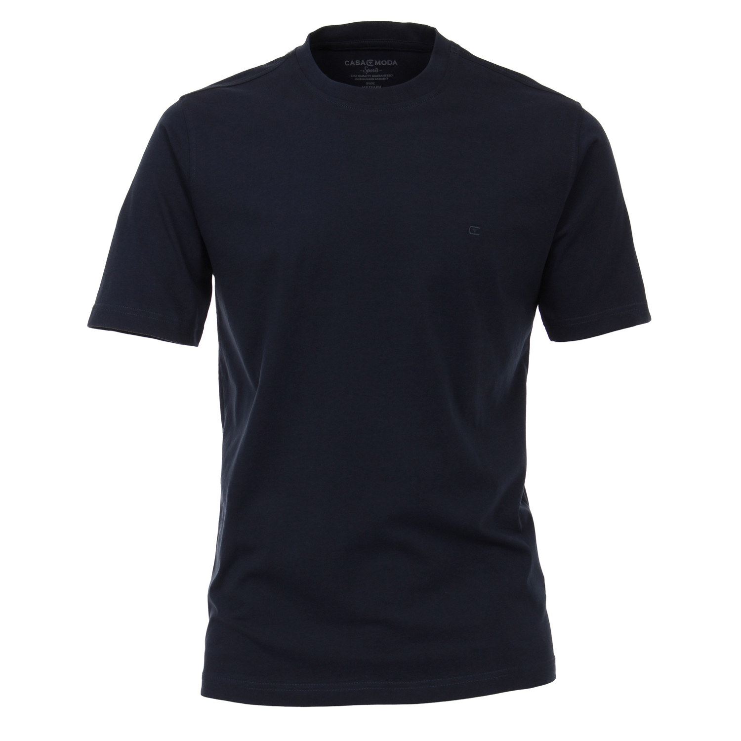 Basic T-shirt for men in dark blue by Casamoda in plus size up to 6XL 