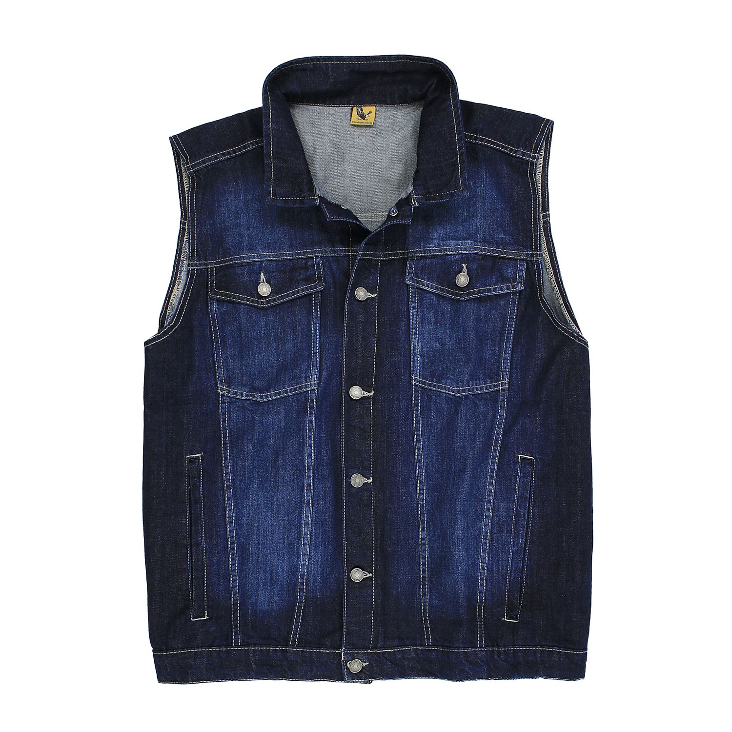 Jeans vest by Abraxas up to oversize 12XL - dark blue, stonewash