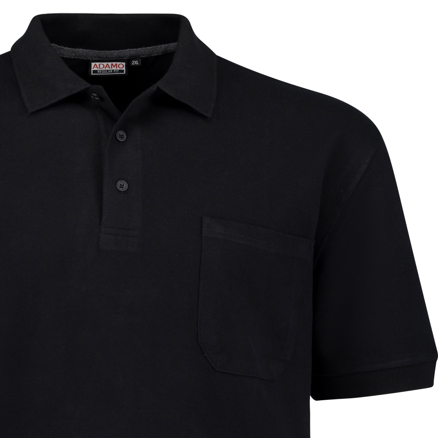 ADAMO Herren Pique Polohemd kurzärmlig Modell KENO in schwarz bis Übergröße 10XL Regular Fit