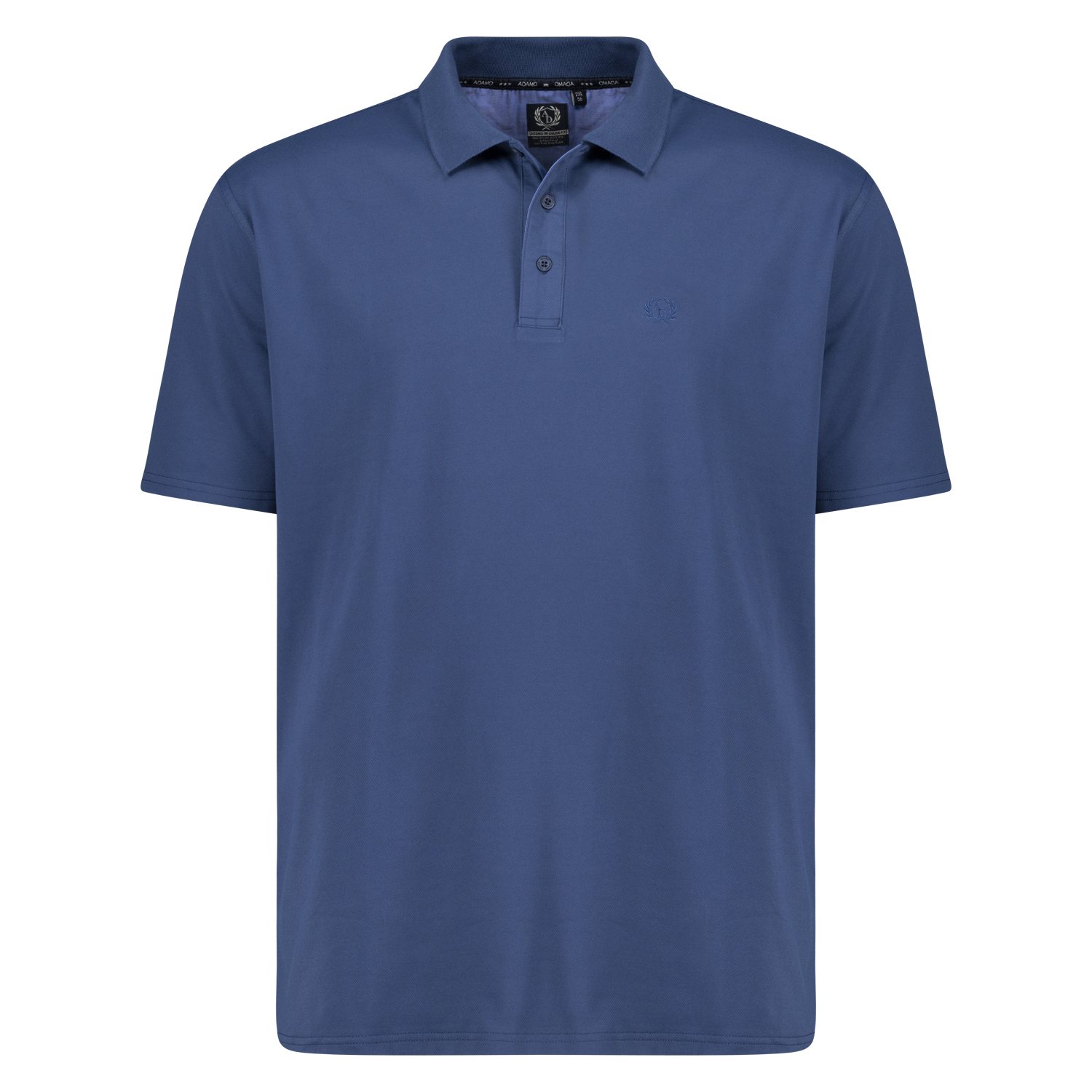 Admiral blue short sleeve polo shirt PICCO by ADAMO for men in large sizes up to 12XL