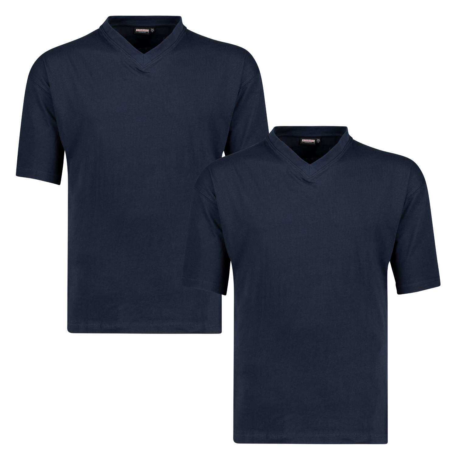 T-shirt col V bleu marine CONFORT FIT by ADAMO jusqu'au 12XL - pack de deux