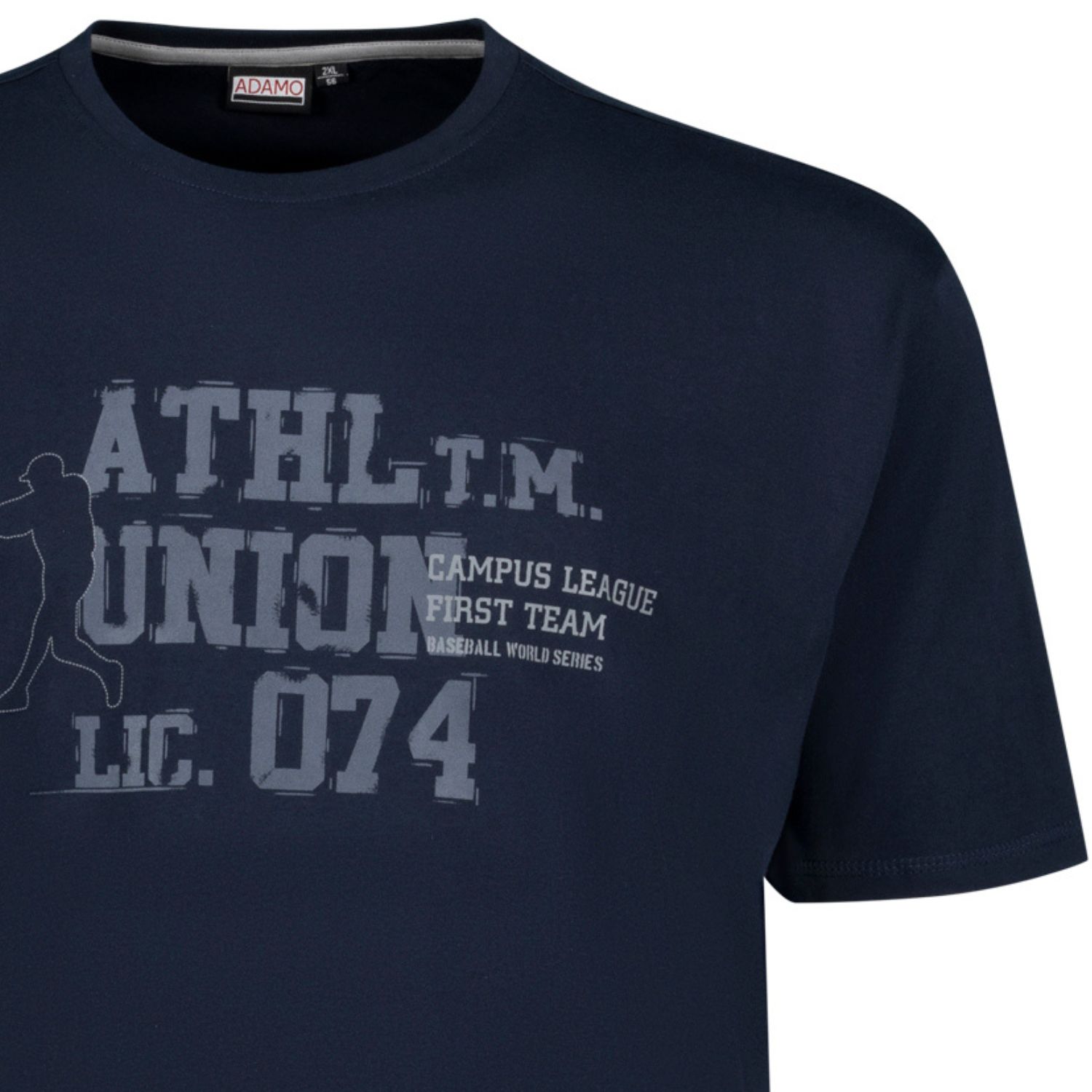 Motivshirt Serie "Athletic" von ADAMO Regular Fit für Herren in Übergrößen 2XL - 14XL navy