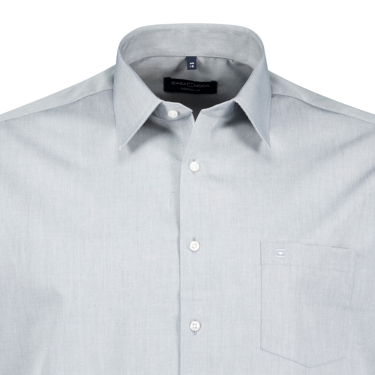 Hemd kurzarm für Herren in hellgrau von Casamoda in großen Größen bis 7XL - bügelfrei