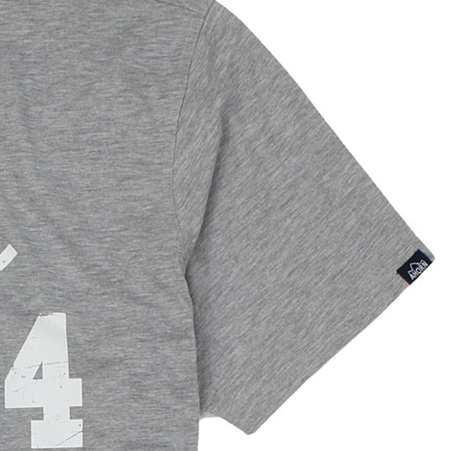 T-shirt gris chiné avec col rond et empreinte by Ahorn Sportswear en grandes tailles jusqu'au 10XL