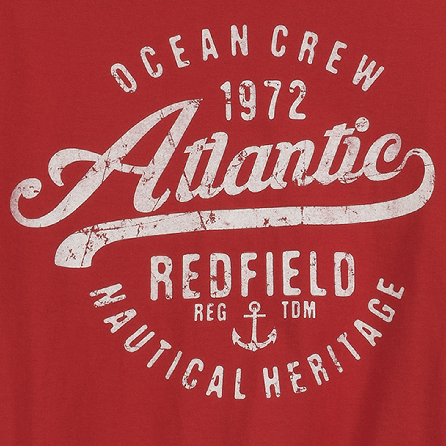 T-shirt rouge avec imprimé et col rond by Redfield en grandes tailles 2XL-10XL