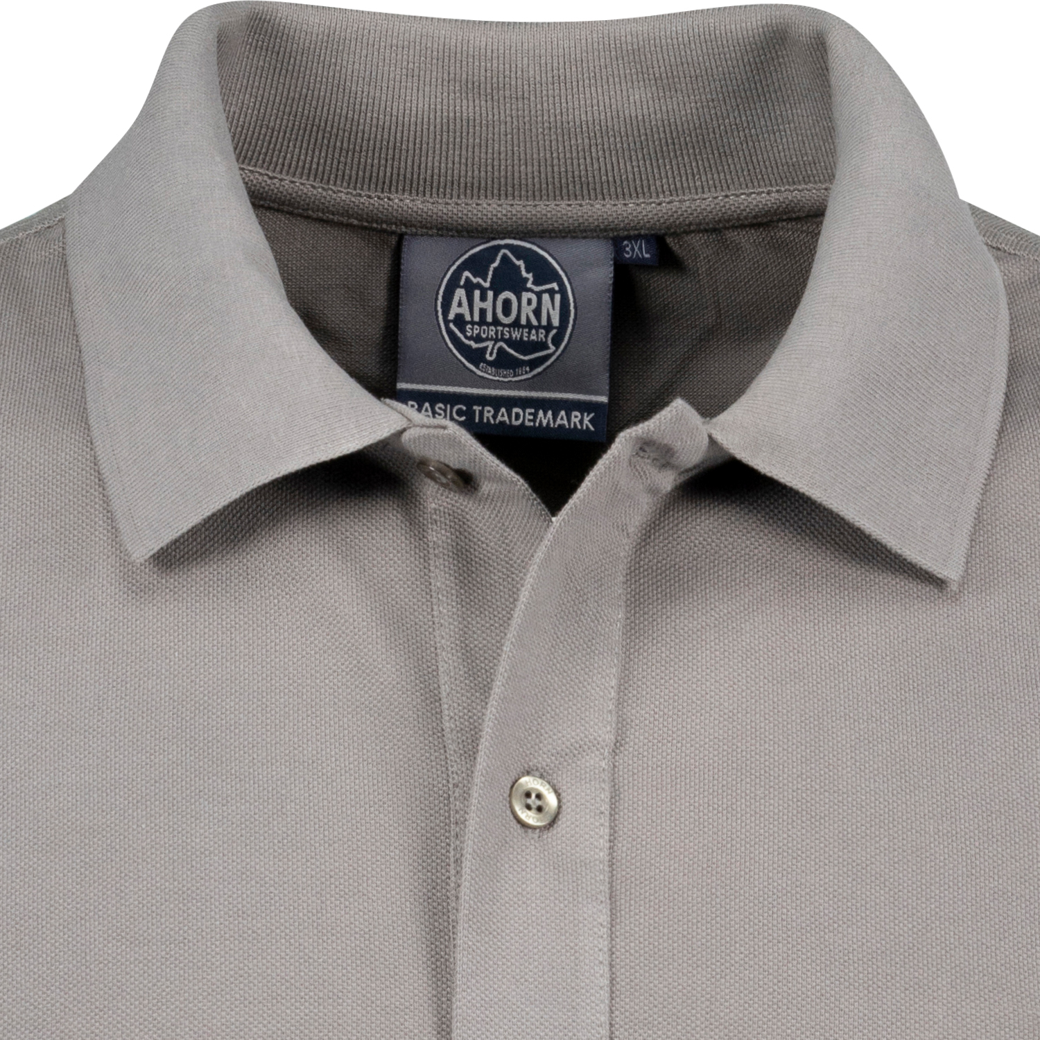 Pique Poloshirt in großen Größen bis 10XL für Herren kurzarm stahlgrau von Ahorn Sportswear