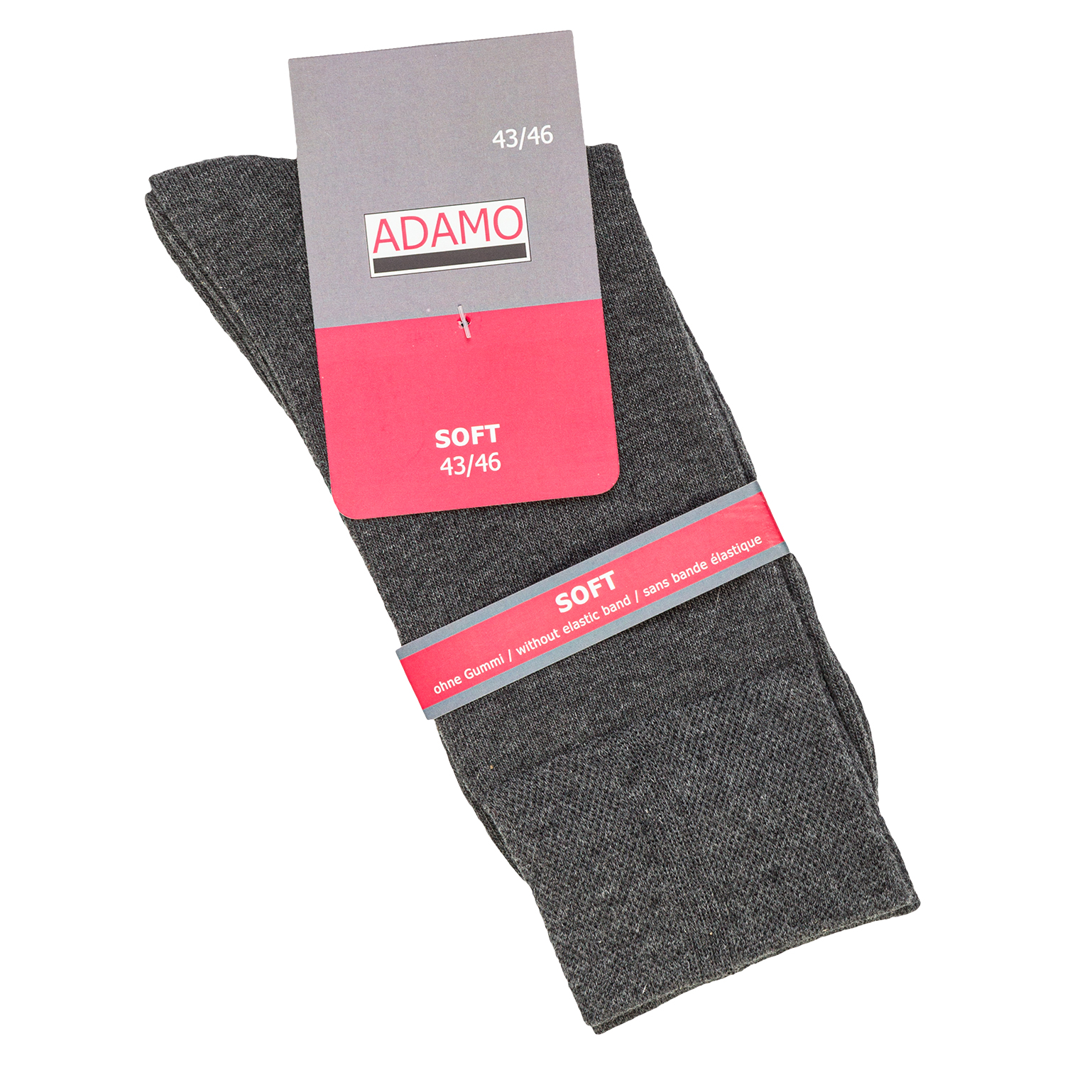 Men's sock soft in anthracite mottled double pack up to size 51/54