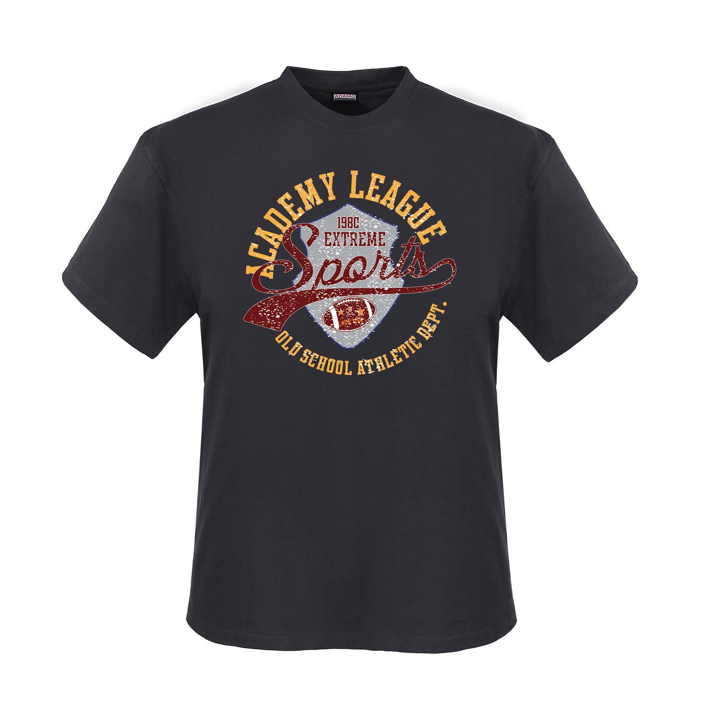 T-shirt "ACADEMY LEAGUE" imprimé en anthracite pour homme de ADAMO 2XL-12XL/4XLT