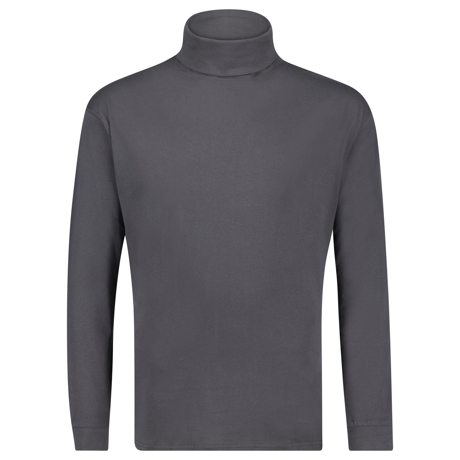 Longsleeve for men COMFORT FIT with turtle neck in anthrazit by ADAMO in size 2XL up to oversize 12XL