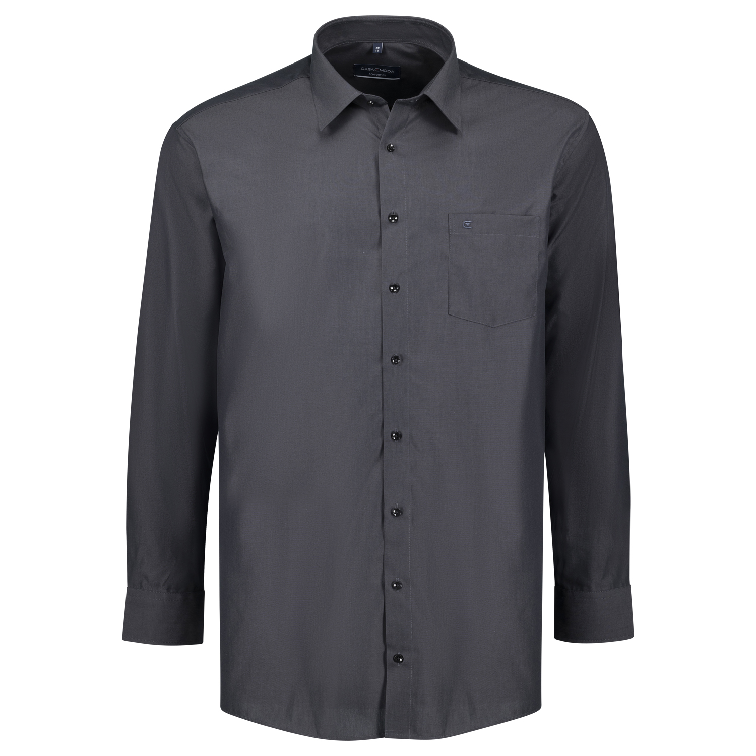 Long-sleeved Shirt in dark grey by Casamoda up to oversize 7XL