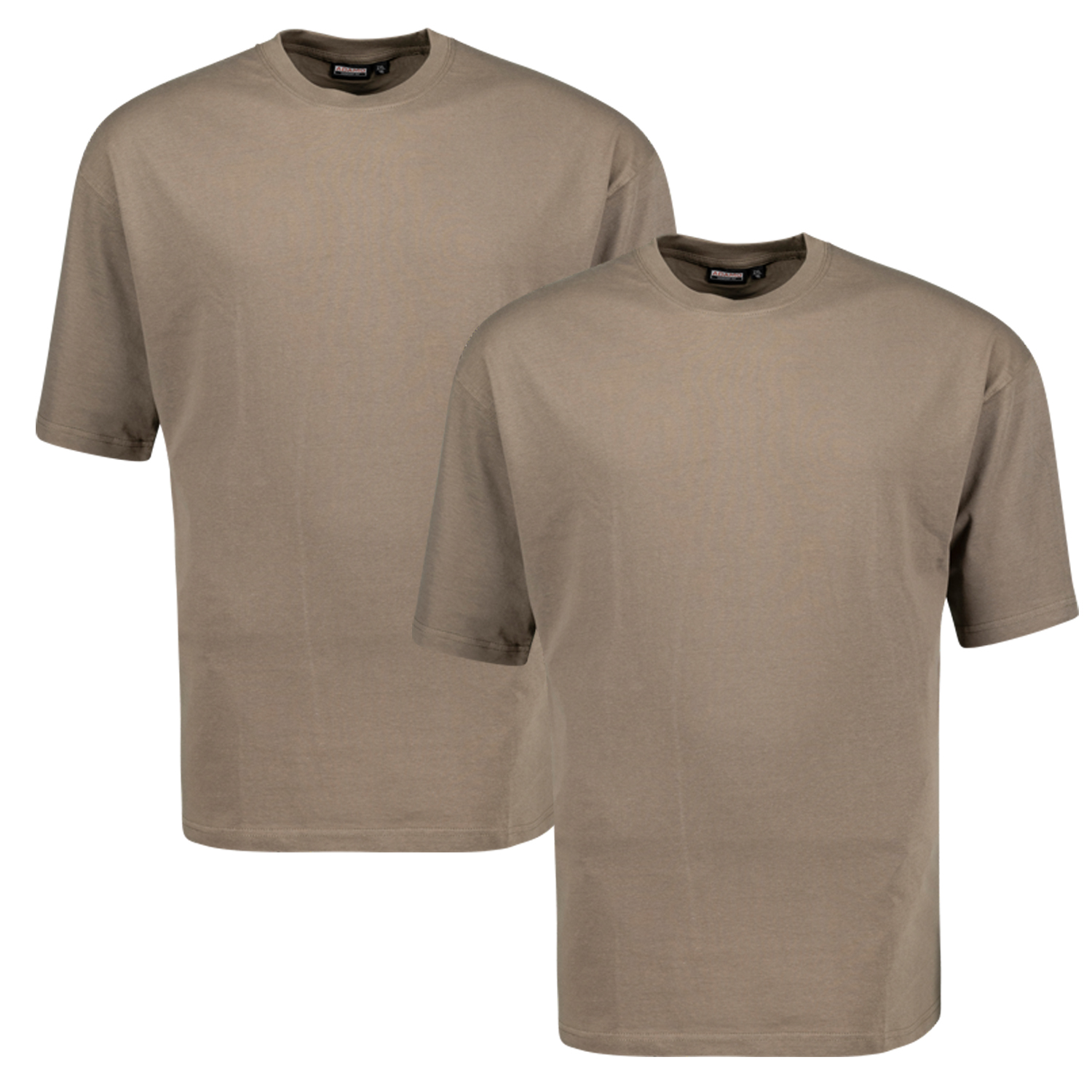 T-shirt vert olive CONFORT FIT MARLON by ADAMO jusqu'à la taille 12XL - Pack de deux