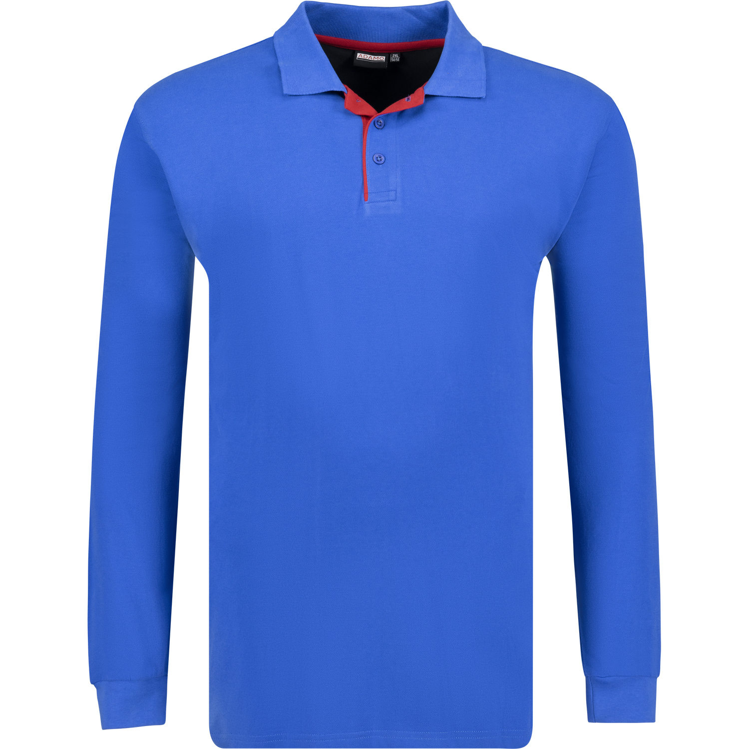 Long sleeve polo shirt COMFORT FIT in royal blue serie Peter by Adamo up to oversize 12XL