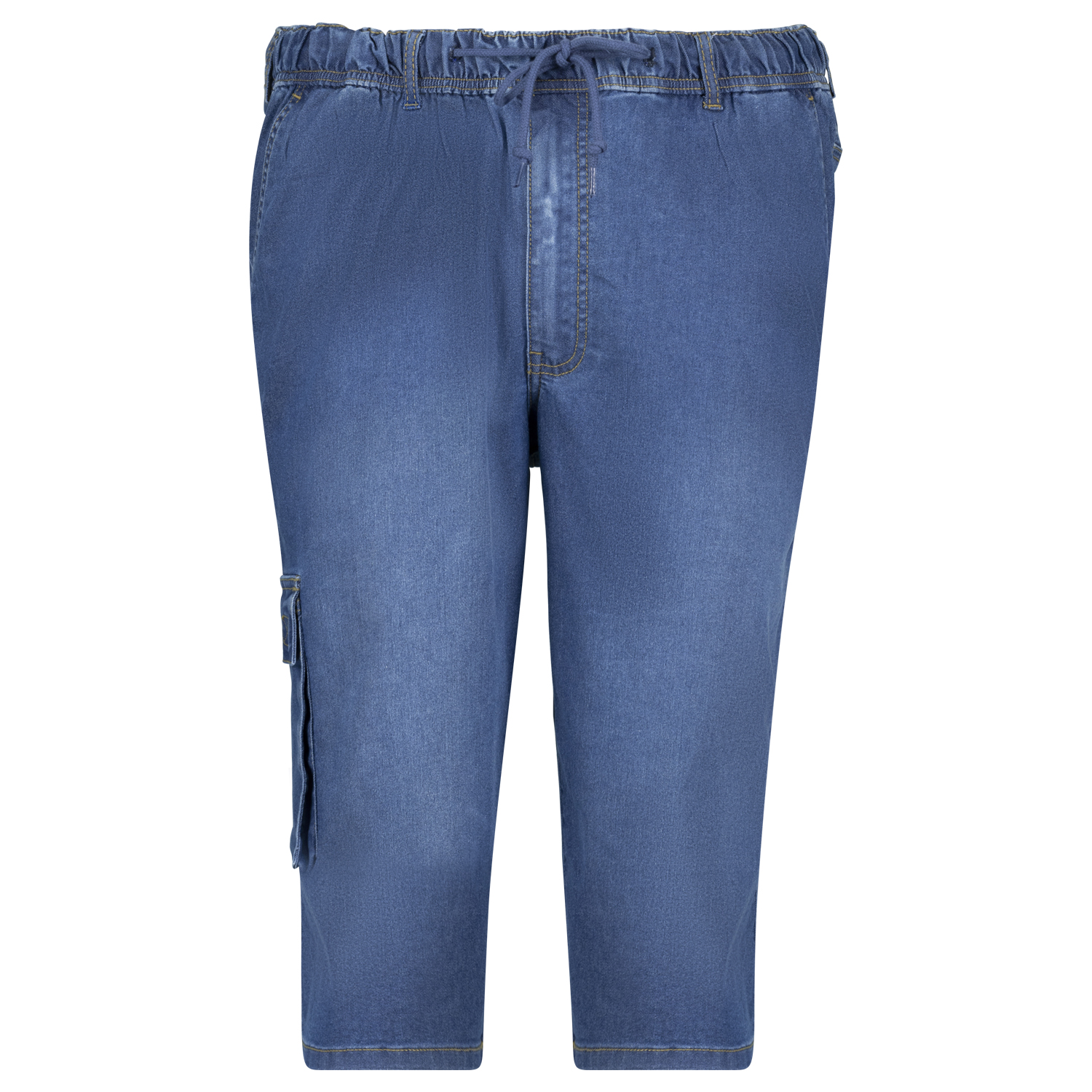 Jogging jeans pantacourt hyperstretch taille élastiquée "DALLAS" bleu moyen by Adamo grandes tailles jusqu'au 12XL