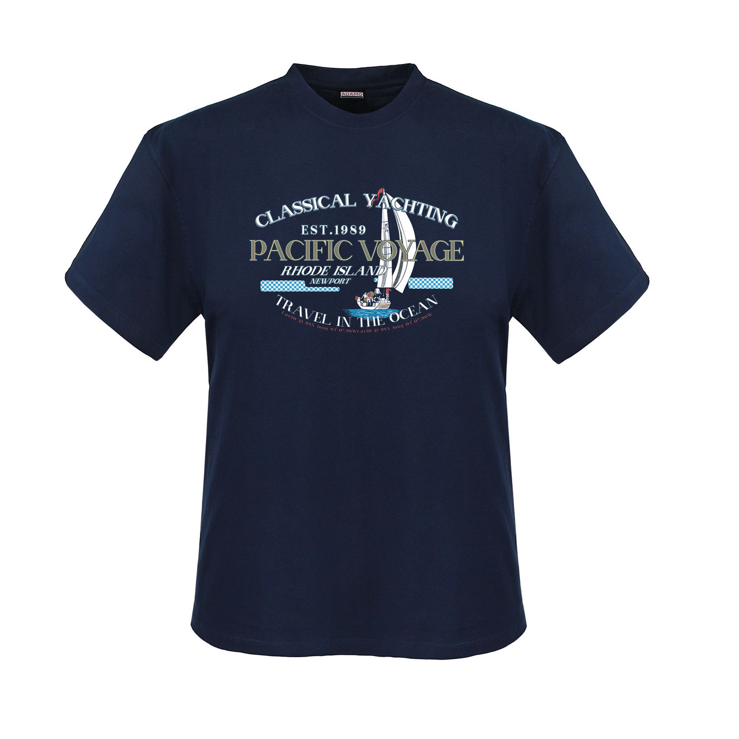 T-shirt imprimé homme navy Pacific de ADAMO 2XL-12XL/4XLT