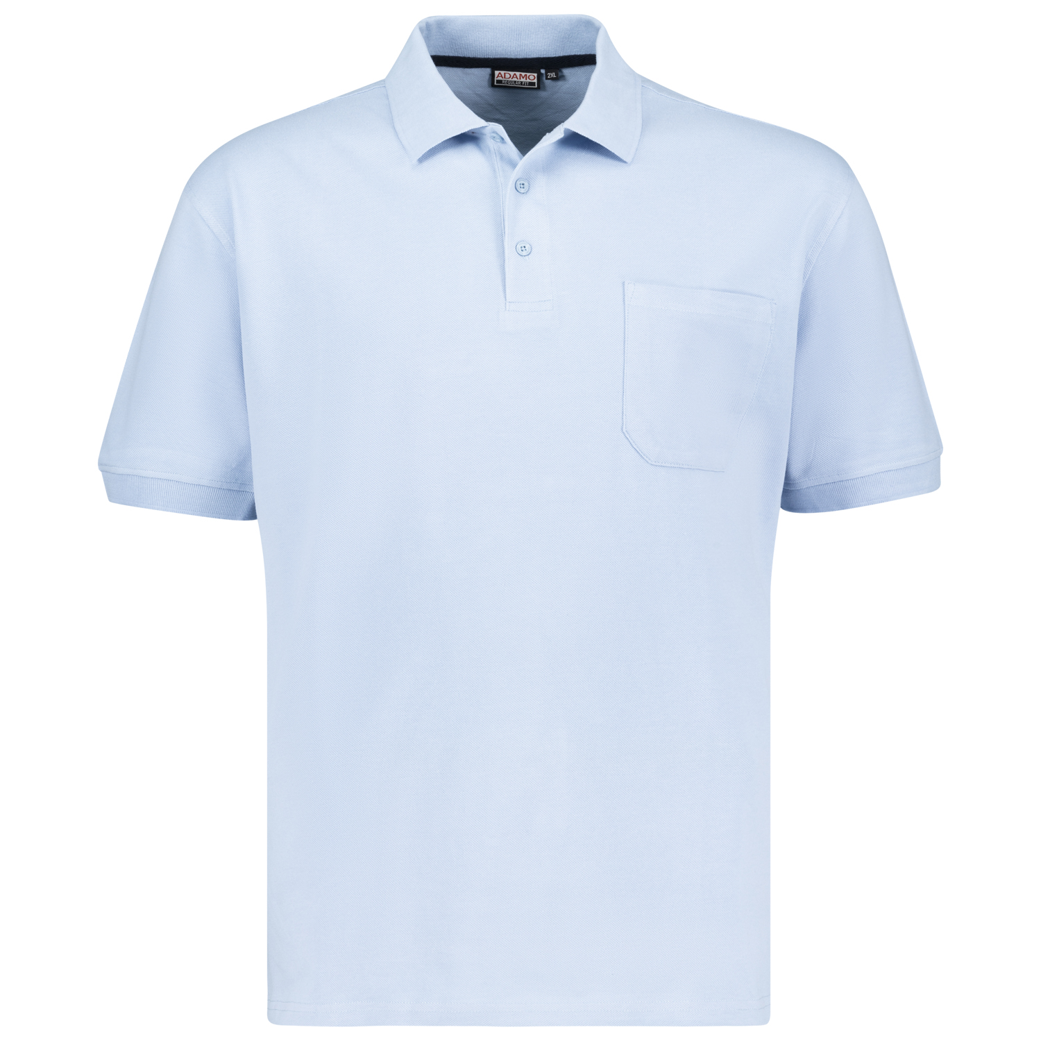 Hellblaues Kurzarm Polo Shirt KENO von ADAMO in Pique Qualität für Herren in großen Größen bis 10XL